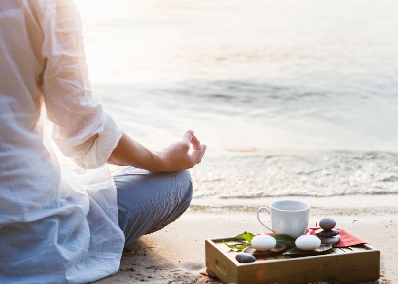 Woman developing good meditation habits